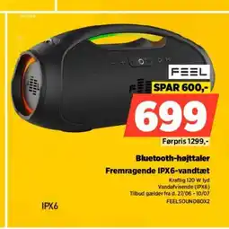 Power FEEL Bluetooth-højttaler Fremragende IPX6-vandtæt tilbud