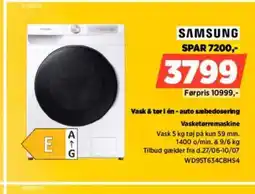 Power SAMSUNG Vask & tor i én - auto sæbedosering Vasketørremaskine tilbud