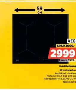 Power AEG Enkelt betjening induktion Hob2Hood -funktion tilbud