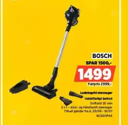 Power BOSCH Ledningsfri støvsuger Udskifteligt batteri tilbud