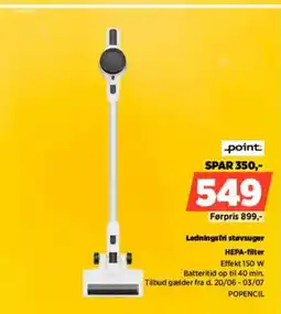 Power Point ledningsfrieffekt 150 w batteritid op til 40 min. r hepa-filter tilbud