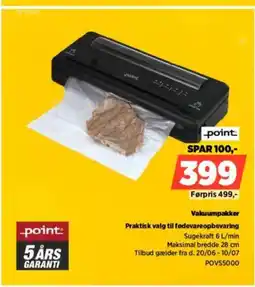 Power Point vakuumpakker praktisk valg til fødevareopbevaring tilbud