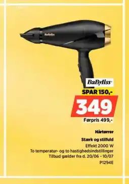 Power BaByliss Hårtørrer Stærk og stilfuld tilbud