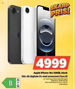 Power Apple iPhone 16e 128GB, black tilbud