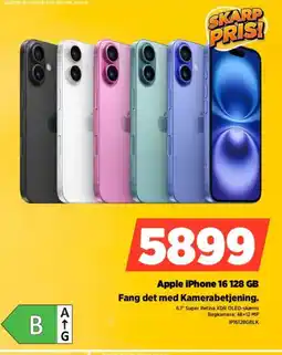 Power Apple iPhone 16 128 GB Fang det med Kamerabetjening. tilbud