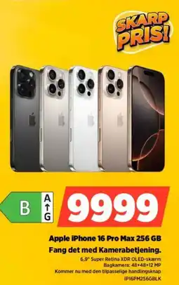 Power Apple iPhone 16 Pro Max 256 GB Fang det med Kamerabetjening. tilbud