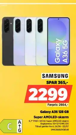 Power SAMSUNG Galaxy A36 128 GB Super AMOLED-skærm tilbud