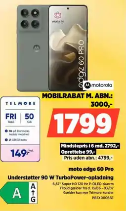 Power Moto edge 60 pro understøtter 90 w turbopower-opladning tilbud