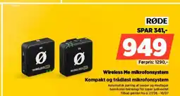 Power RØDE Wireless Me mikrofonsystem tilbud