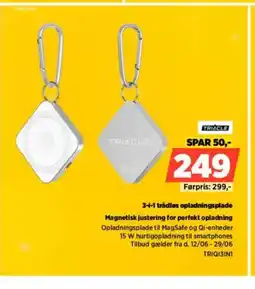 Power TRIACLE 3-4-1 trådløs opladningsplade Magnetisk justering for perfekt opladning tilbud