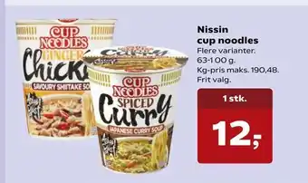 Kvickly Nissin cup noodles tilbud
