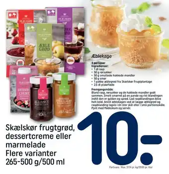 REMA 1000 Skælskør frugtgrød, dessertcreme eller marmelade tilbud