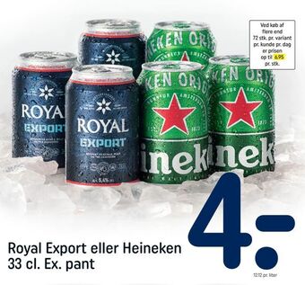 REMA 1000 Royal Export eller Heineken tilbud