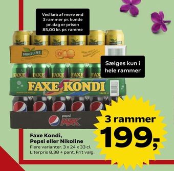 SuperBrugsen Faxe Kondi, Pepsi eller Nikoline tilbud