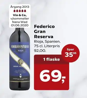 SuperBrugsen Federico Gran Reserva tilbud