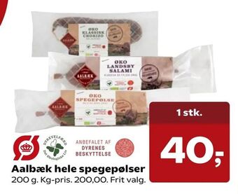 SuperBrugsen Aalbæk hele spegepølser tilbud