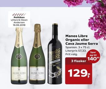Manos Libre Organic eller Cava Jaume Serra