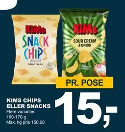 Let-Køb KIMS CHIPS ELLER SNACKS tilbud