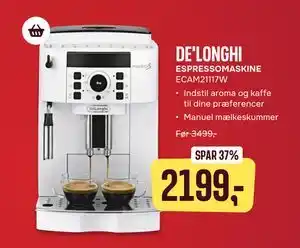 Skousen DE'LONGHI ESPRESSOMASKINE tilbud
