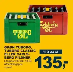 Let-Køb GRØN TUBORG, TUBORG CLASSIC ELLER CARLSBERG PILSNER tilbud
