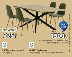 JYSK BISTRUP spisebordsstol tilbud