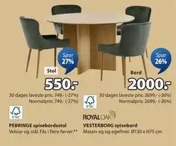 JYSK VESTERBORG spisebord tilbud
