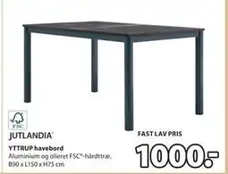 JYSK YTTRUP havebord tilbud