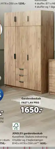 JYSK JENSLEV garderobeskab tilbud