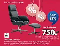 JYSK TANKEDAL lænestol tilbud