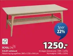 JYSK KALBY sofabord tilbud