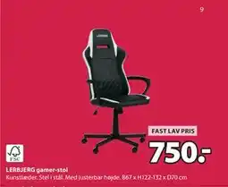 JYSK LERBJERG gamer-stol tilbud