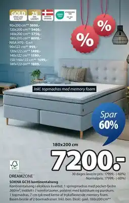 JYSK SOKNA GC35 kontinentalseng tilbud