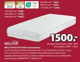 JYSK WELLPUR KVITA GF85 skummadras tilbud