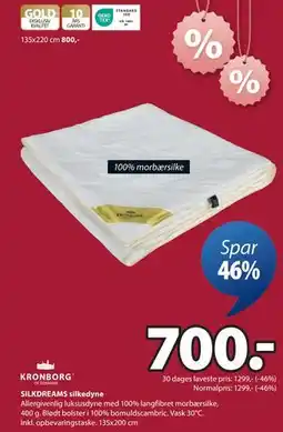 JYSK SILKDREAMS silkedyne tilbud