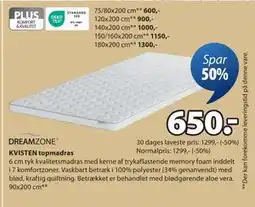 JYSK KVISTEN topmadras tilbud