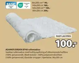 JYSK ADAMSFJORDEN BT40 rullemadras tilbud