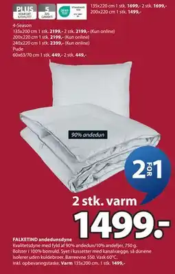 JYSK FALKETIND andedunsdyne tilbud