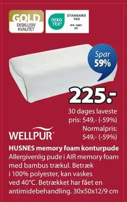 JYSK HUSNES memory foam konturpude tilbud
