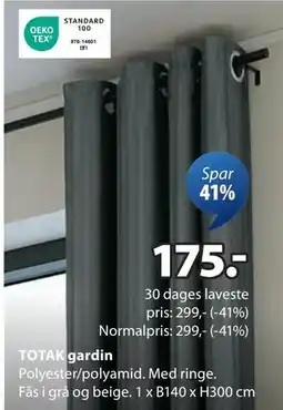 JYSK TOTAK gardin tilbud