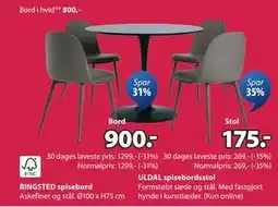 JYSK RINGSTED spisebord tilbud