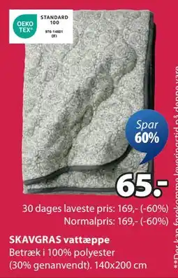 JYSK SKAVGRAS vattæppe tilbud