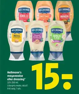 Coop 365 HELLMANN'S mayonnaise eller dressing tilbud