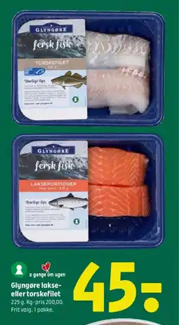 Coop 365 Glyngøre lakse- eller torskefilet tilbud