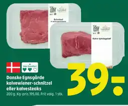 Coop 365 Danske Egnsgårde kalvewiener-schnitzel eller kalvesteaks tilbud