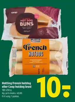 Coop 365 Hatting fransk hotdog eller Coop hotdog brød tilbud