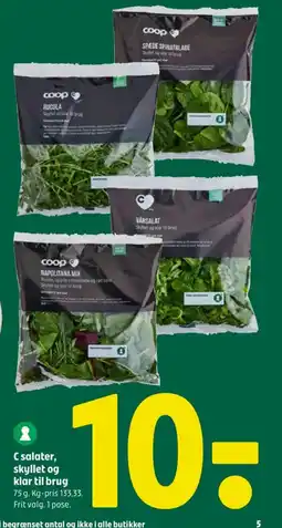 Coop 365 C salater, skyllet og klar til brug tilbud