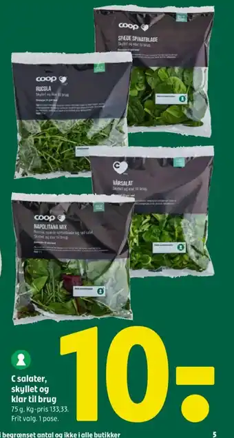 Coop 365 C salater, skyllet og klar til brug tilbud