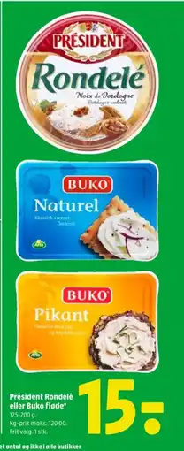 Coop 365 PRÉSIDENT Rondelé eller Buko fløde tilbud