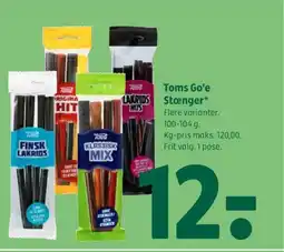 Coop 365 Toms Go'e Stænger tilbud