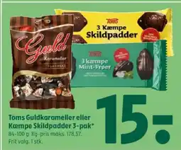 Coop 365 Toms Guldkarameller eller Kæmpe Skildpadder 3-pak tilbud